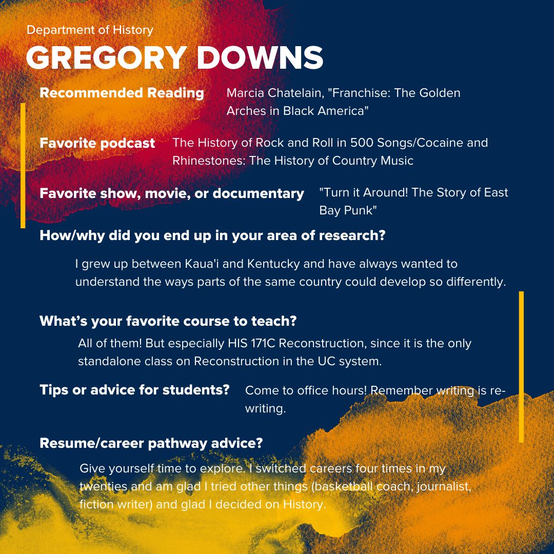 Gregory Downs - Faculty Highlights 1