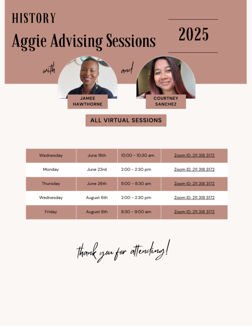 Transfer Aggie Advising Session Dates