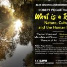 event flyer with a river and trees